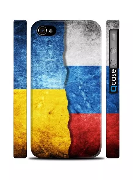 Купить чехол для Айфон 4 и Айфон 4с с флагами Украины и России - Братья славяне