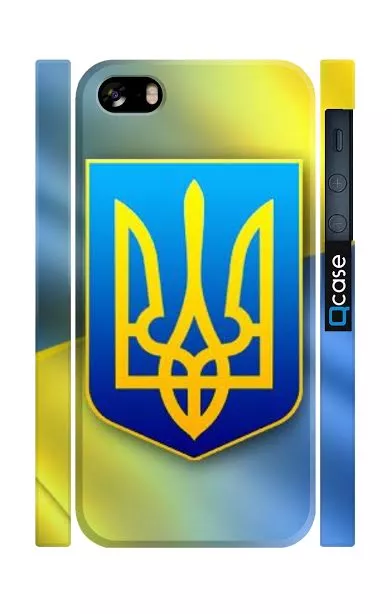 Патриотический чехол на iPhone 5/5S с флагом Украины и гербом Тризуб - Ukrainian