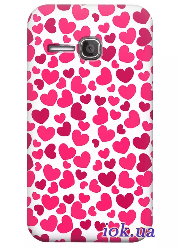 Чехол для Alcatel 5020D - Розовые сердечки 