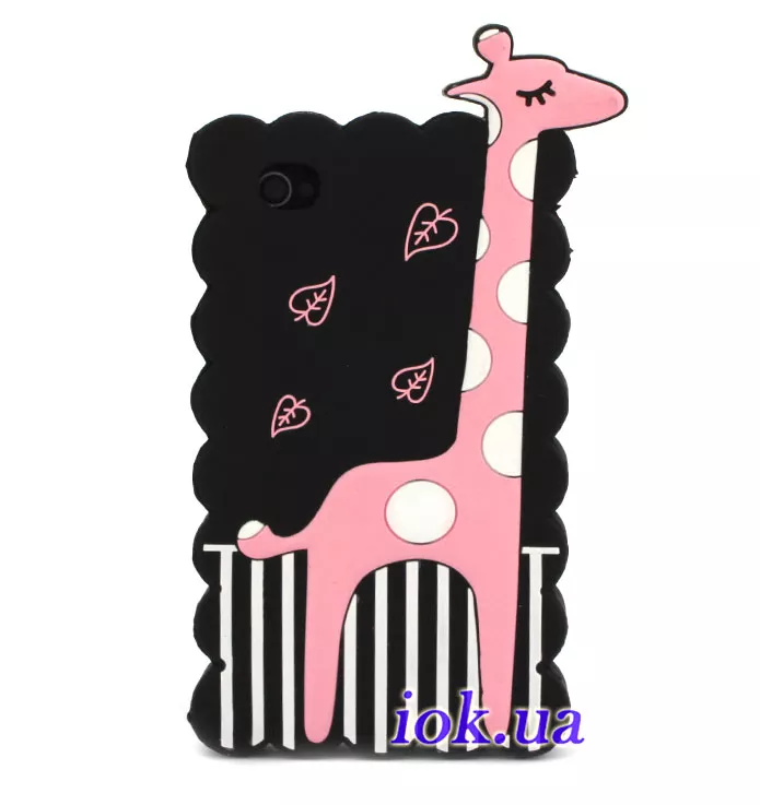 Чехол с жирафом для iPhone 4/4S, черный