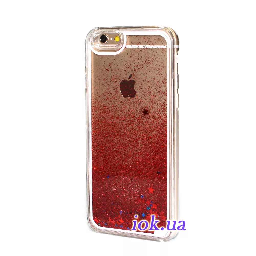 Женский чехол с блестками для iPhone 6/6S, красный