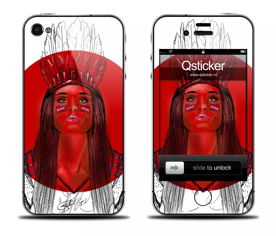 iPhone 4/4S виниловая наклейка - Danger Red Girl
