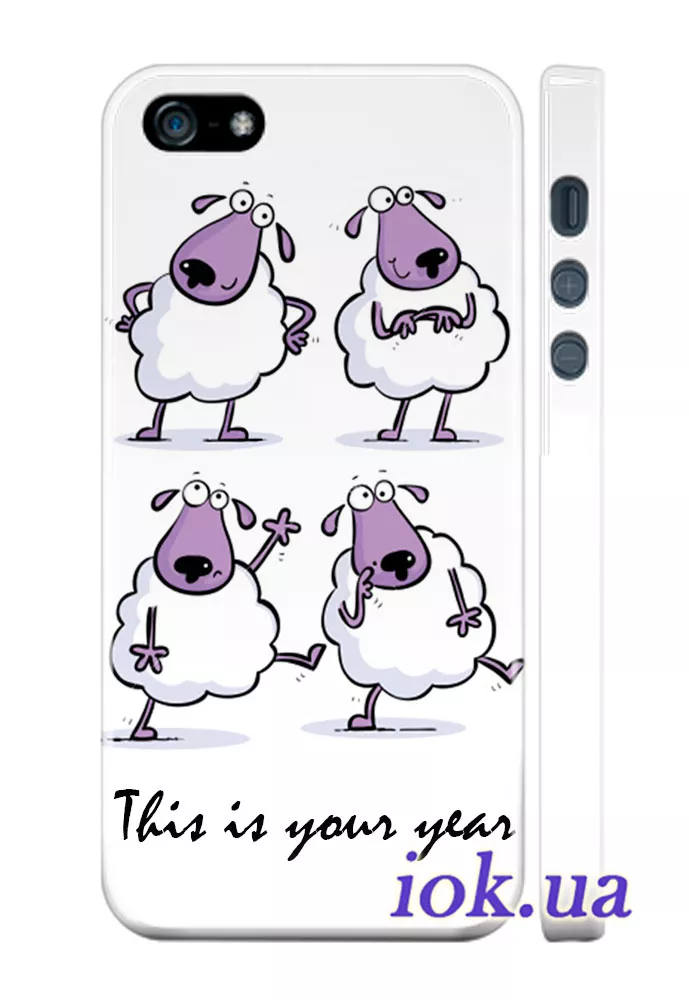 Чехол на iPhone 5/5S - Забавные овечки