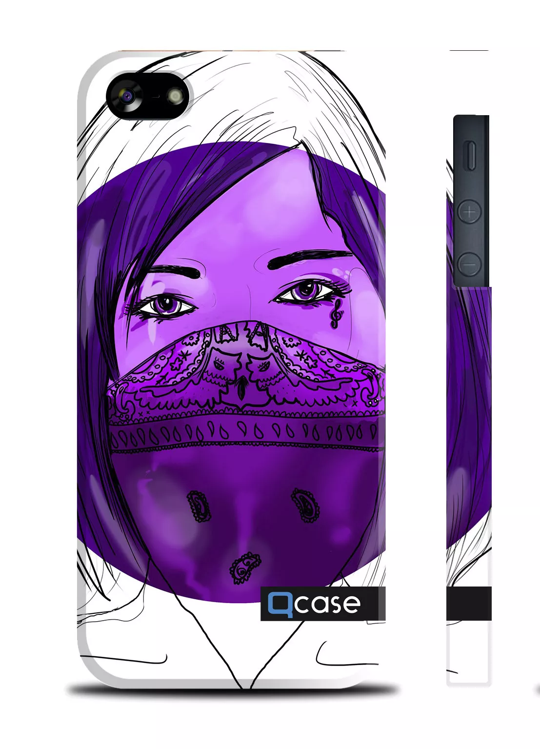 Чехол с авторским рисунком для Айфон 5/5S - Dange (Violet Girl)
