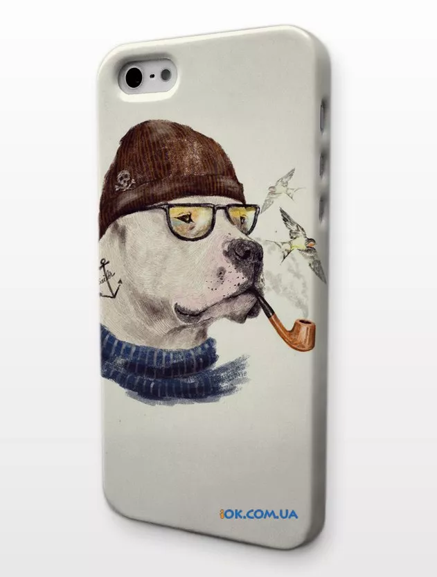 Смешной чехол на iPhone 5/4S/4 - Собака в очках