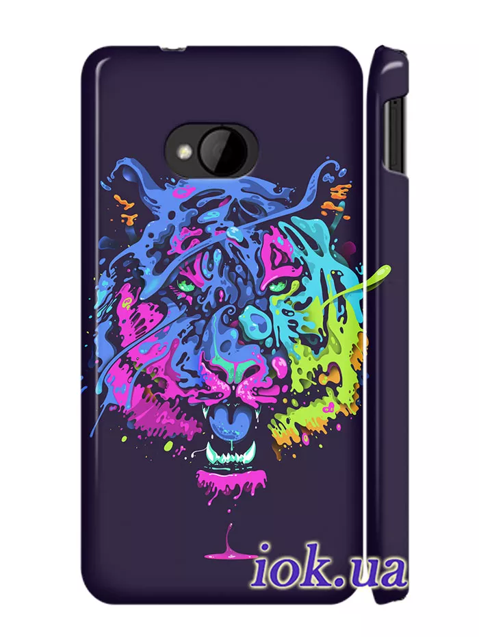 Чехол для HTC One - Разноцветный тигр