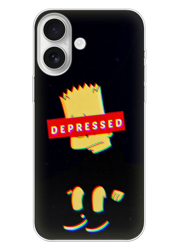 Бампер для iPhone 17 - Симпсоны Depressed Барт Симпсон в депрессии