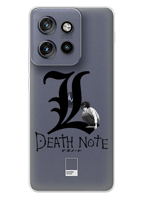 Neo Death Note Motorola Edge 60 Neo аніме чохол з прозорого силікону - Death Note лого