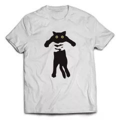 Белая футболка - Пугливый кот