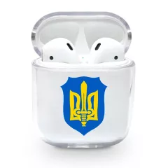 Чехол для AirPods 1/2 с стильной картинкой - Щит с Гербом Украины
