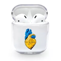 Красивый пластиковый чехол для AirPods 1/2 с прикольной картинкой - It's my heart