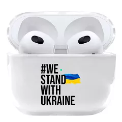 Стильный пластиковый чехол для AirPods 3 с патриотическим лозунгом и флагом украины
