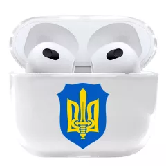 Чехол для AirPods 3 с стильной картинкой - Щит с Гербом Украины