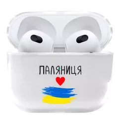 Патриотический чехол для AirPods 3 с флагом Украины и надписью - Паляниця