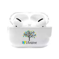 Красивый силиконовый чехол для AirPods Pro с картинкой дерево жизни - I love Ukraine