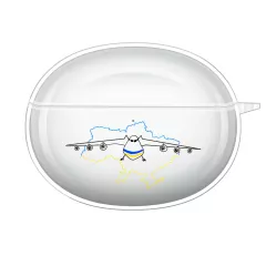 Силиконовый чехол для беспроводных наушников OPPO Enco Free2 с красивой печатью картинки - Самолет "Мрия"