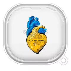 Красивый силиконовый чехол для Samsung Galaxy Buds 2 с прикольной картинкой - It's my heart