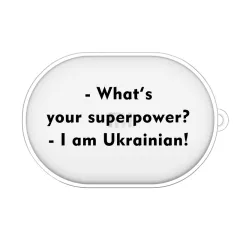 Прозрачный силиконовый чехол для Xiaomi Mi True Wireless Earbuds Basic 2 с надписью для настоящих Украинцев - What's your superpower? I am Ukrainian!
