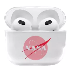 Прозрачный чехол на Apple AirPods 3 с графическим лого - Nasa