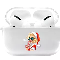 Airpods Pro прозрачный силиконовый чехол - Санта-вумен