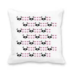 Подушка - Панды и сердечки