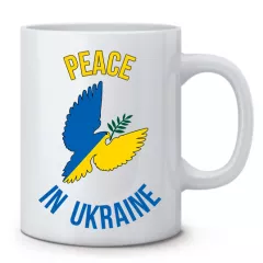 Чашка с патриотичкой надписью "Peace in Ukraine"