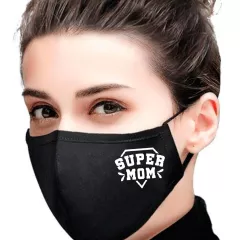 Черная маска для лица - Super Mom