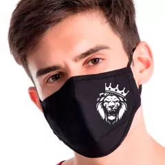 Черная маска для лица - Лев с короной