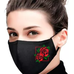 Черная маска для лица -  Розы