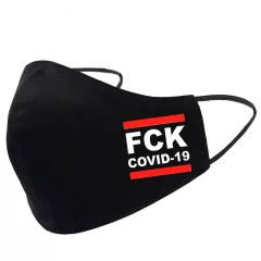 Черная маска для лица - FCK COVID-19
