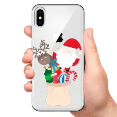 Чехол для смартфона с принтом - Дед мороз с подарками