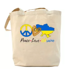 Экосумка с патриотическим рисунком - Peace Love Ukraine