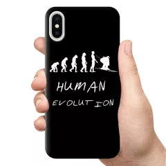 Чехол для смартфона - Эволюция лыжника