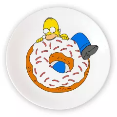 Тарелка с картинкой - Гомер и пончик
