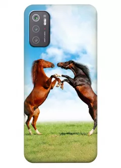 Xiaomi Poco M3 Pro силиконовый чехол с картинкой - Кони