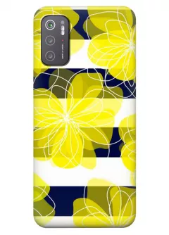 Poco M3 Pro силиконовый чехол с картинкой - Желтые цветы