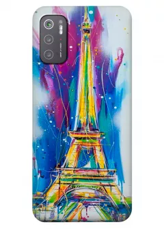 Xiaomi Poco M3 Pro силиконовый чехол с картинкой - Отдых в Париже
