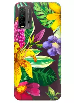 Xiaomi Note 10 силиконовый чехол с картинкой - Яркие цветочки