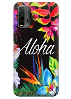 Чехол для Xiaomi Redmi 9T с картинкой - Aloha Flowers