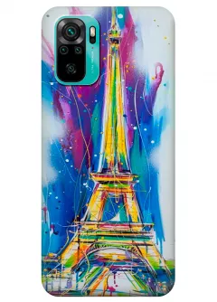Xiaomi Redmi Note 10 силиконовый чехол с картинкой - Отдых в Париже