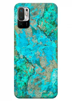 Redmi Note 10 5G силиконовый чехол с картинкой - Бирюзовый камень