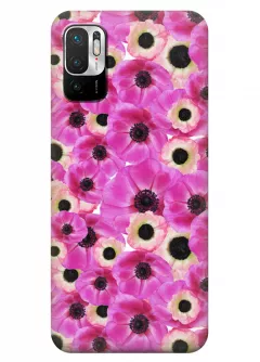 Redmi Note 10 5G силиконовый чехол с картинкой - Розовые цветочки