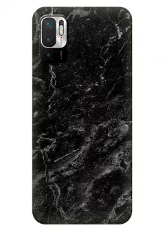 Xiaomi Redmi Note 10 5G силиконовый чехол с картинкой - Черный мрамор