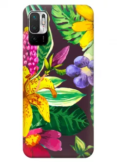 Xiaomi Note 10 5G силиконовый чехол с картинкой - Яркие цветочки