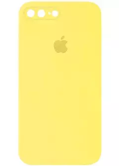 Чехол Silicone Case Square Full Camera Protective (AA) для Apple iPhone 8 plus || Apple iPhone 7 plus, Желтый / Yellow