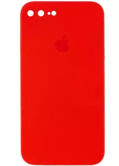 Чехол Silicone Case Square Full Camera Protective (AA) для Apple iPhone 8 plus || Apple iPhone 7 plus, Красный / Red
