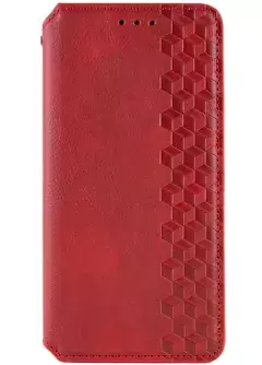 Кожаный чехол книжка GETMAN Cubic (PU) для Oppo A58 4G, Красный