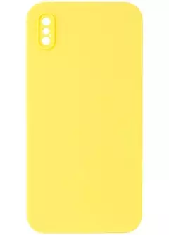 Silicone Case Square Full Camera Protective (AA) NOLOGO для Apple iPhone XS Max (6.5"), Желтый / Yellow