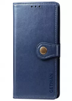 Кожаный чехол книжка GETMAN Gallant (PU) для Xiaomi Poco M4 Pro 5G, Синий