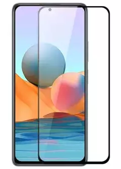 Защитное стекло XD+ (full glue) (тех.пак) для Xiaomi Redmi Note 10 / Note 10s / Poco M5s, Черный